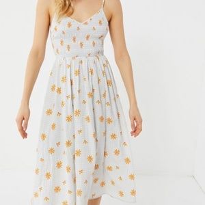 Urban Outfitters Ember Smocked Midi Dress